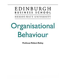 Organisational Behaviour, by Robert Dailey